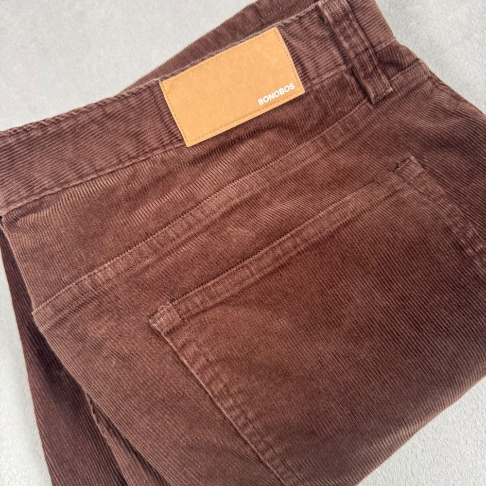 Bonobos Corduroy Pants Mens 36/32 Brown Straight Leg Stretch 5-Pocket